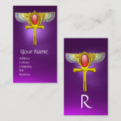 RODE TALISMAN/ EGYPTIAN WINGANKH MET CORNUCOPIA VISITEKAARTJE (Voorkant / Achterkant)
