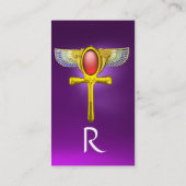 RODE TALISMAN/ EGYPTIAN WINGANKH MET CORNUCOPIA VISITEKAARTJE (Achterkant)