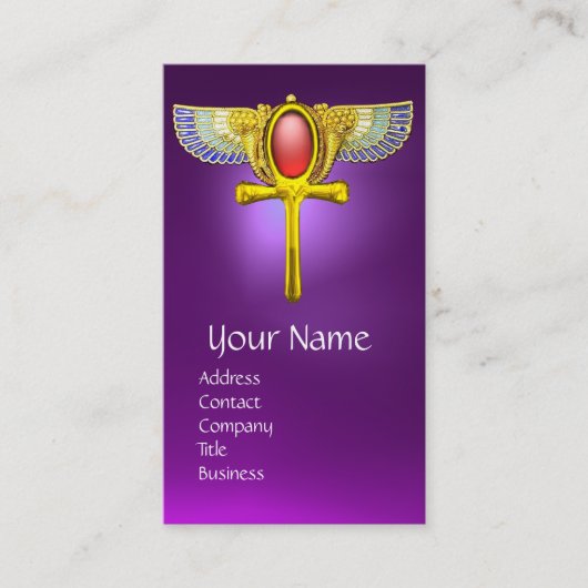 RODE TALISMAN/ EGYPTIAN WINGANKH MET CORNUCOPIA VISITEKAARTJE (Voorkant)