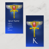 RODE TALISMAN/ EGYPTIAN WINGANKH MET CORNUCOPIA VISITEKAARTJE (Voorkant / Achterkant)