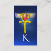 RODE TALISMAN/ EGYPTIAN WINGANKH MET CORNUCOPIA VISITEKAARTJE (Achterkant)