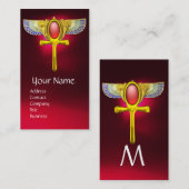 RODE TALISMAN/ EGYPTIAN WINGANKH MET CORNUCOPIA VISITEKAARTJE (Voorkant / Achterkant)