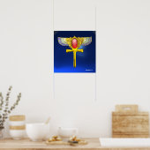 RODE TALISMAN/EGYPTISCHE VLEUGEL ANKH,CORNUCOPIA B POSTER (Keuken)
