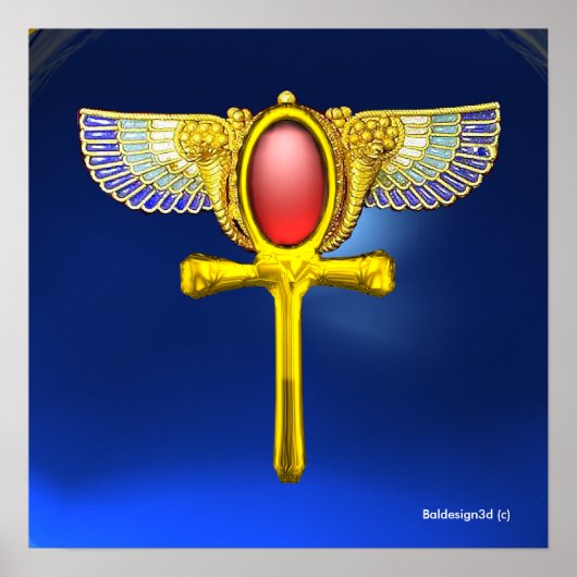 RODE TALISMAN/EGYPTISCHE VLEUGEL ANKH,CORNUCOPIA B POSTER (Voorkant)