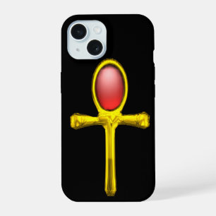 RODE TALISMAN /GOUDEN EGYPtische ANKH iPhone 15 Case
