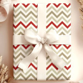 Rode Tan Chevron Kerstmis Cadeaupapier
