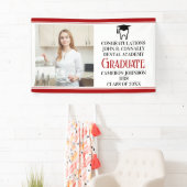 Rode Tandheelkundige School Afstuderen Party Foto Spandoek (Insitu)