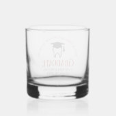 Rode Tandheelkundige School Custom Tandarts Afstud Whisky Glas (Achterkant)