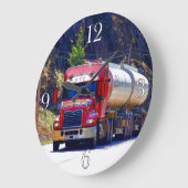 Rode tanker Truck Wall Clock Grote Klok (Hoek)