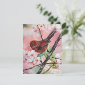 Rode tankwagen op Cherry-bloesem (Staand voorkant)