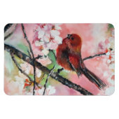 Rode tankwagen op Cherry-bloesem Magneet (Horizontaal)