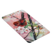 Rode tankwagen op Cherry-bloesem Magneet (Rechterzijde)