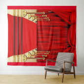 Rode tapijt achterdoek wandkleed (In Situ (horizontaal))