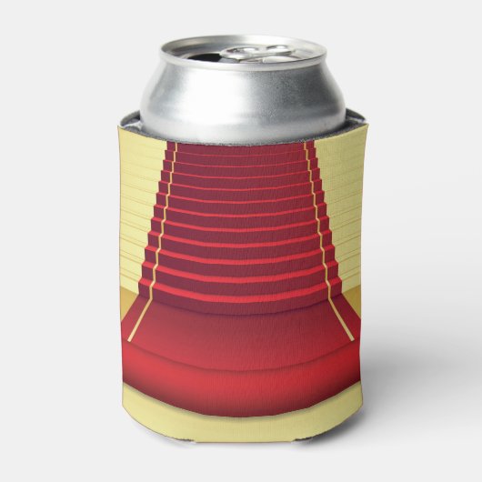 Rode tapijt Elegantie: achtergrond. Blikjeskoeler (Blikje Voorkant)