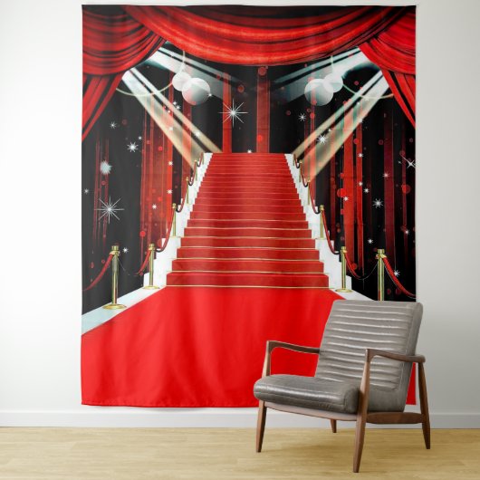 Rode tapijt foto achtergrond wandkleed (In situ)