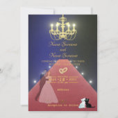 Rode tapijt-gouden kroonluchter kaart (Voorkant)