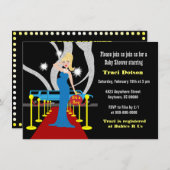 Rode tapijt Hollywood Baby shower Kaart (Voorkant / Achterkant)