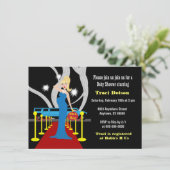 Rode tapijt Hollywood Baby shower Kaart (Staand voorkant)