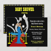 Rode tapijt Hollywood Baby shower Kaart (Voorkant / Achterkant)