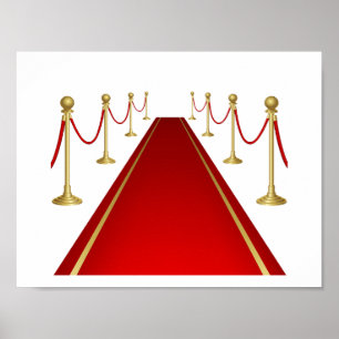 Rode tapijt ingang met gouden stanchions poster