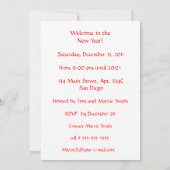 Rode tapijt nieuwjaarsfeest kaart (Achterkant)