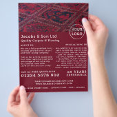 Rode tapijt, tapijtlaag, Fitter Adverteren Flyer (Hand)