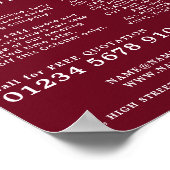 Rode tapijt, tapijtlaag, Fitter Adverteren Poster (Hoek)