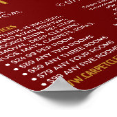 Rode tapijt, tapijtreiniger, reinigingsservice poster (Hoek)