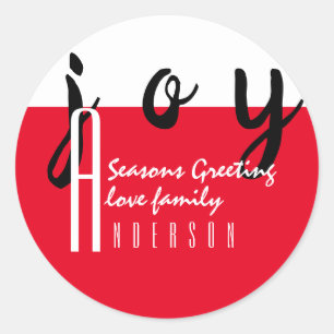 Rode tapijt van LeahG Seasons Greetings Gift Favor Ronde Sticker