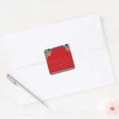 rode tapijt vierkante sticker (Envelop)