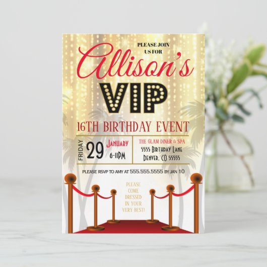 Rode tapijten - uitnodiging (Staand voorkant)