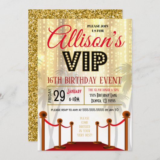 Rode tapijten - uitnodiging (Voorkant / Achterkant)