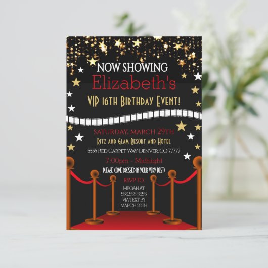  Rode tapijten - uitnodiging (Staand voorkant)