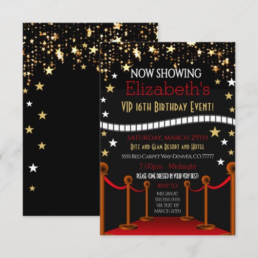 Rode tapijten - uitnodiging (Voorkant / Achterkant)