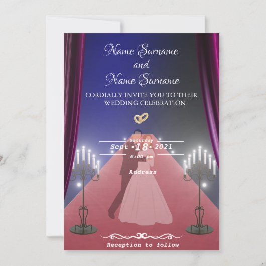 Rode tapijtkaarsen kaart (Voorkant)