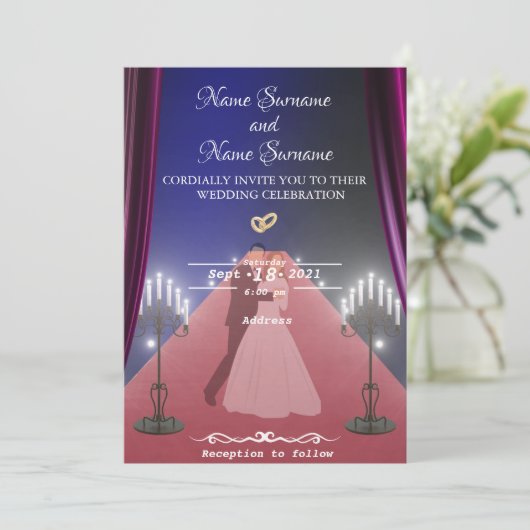 Rode tapijtkaarsen kaart (Staand voorkant)