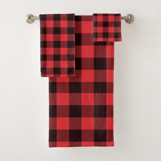 Rode Tartan Bad Handdoek (Insitu)