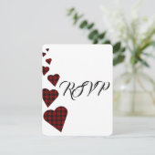 Rode Tartan bruiloft RSVP (Staand voorkant)