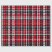 Rode Tartan Check Geplaatst Patroon Stijlvolle Ker Cadeaupapier (Vlak)