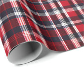 Rode Tartan Check Geplaatst Patroon Stijlvolle Ker Cadeaupapier (Rol Hoek)