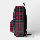 Rode Tartan geprinte rugzak (Rechts)