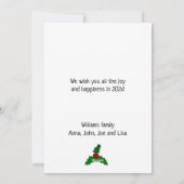 Rode tartan geruite aangepaste foto Kerstgroet Feestdagenkaart (Achterkant)