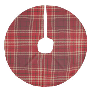 Rode tartan geruite traditionele Kerstmis Imitatie Linnen Kerstboom Kleed