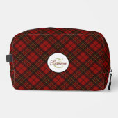 Rode tartan geruite winter elegant Monogram Toilettasje (Voorkant)