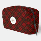 Rode tartan geruite winter elegant Monogram Toilettasje (Rechterhoek)