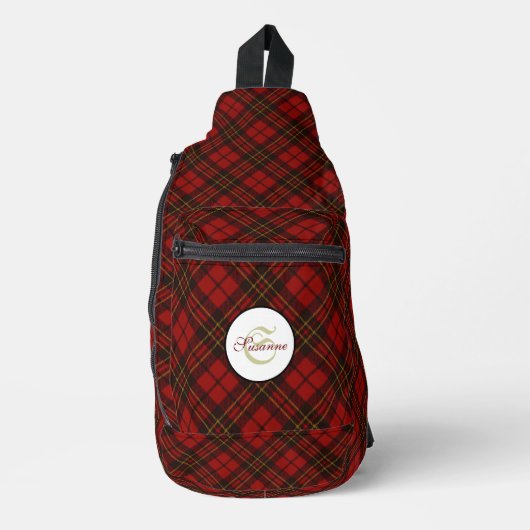 Rode tartan geruite winter elegant patroon sling bag (Voorkant)