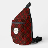 Rode tartan geruite winter elegant patroon sling bag (Rechterhoek)