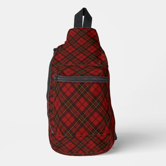 Rode tartan geruite winter elegant patroon sling bag (Voorkant)