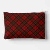 Rode tartan geruite winter elegante Monogram Rits Etui (Achterkant)