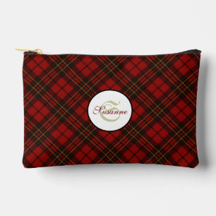 Rode tartan geruite winter elegante Monogram Rits Etui